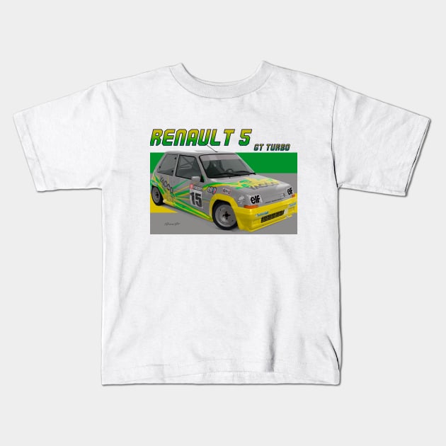 Renault 5 GT Turbo Kids T-Shirt by PjesusArt